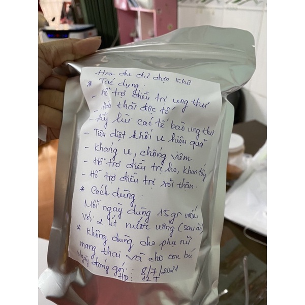 500gr Hoa đu đủ đực khô nhà làm mới đóng gói T07/2023 - 100% hoa, không lẫn tạp chất