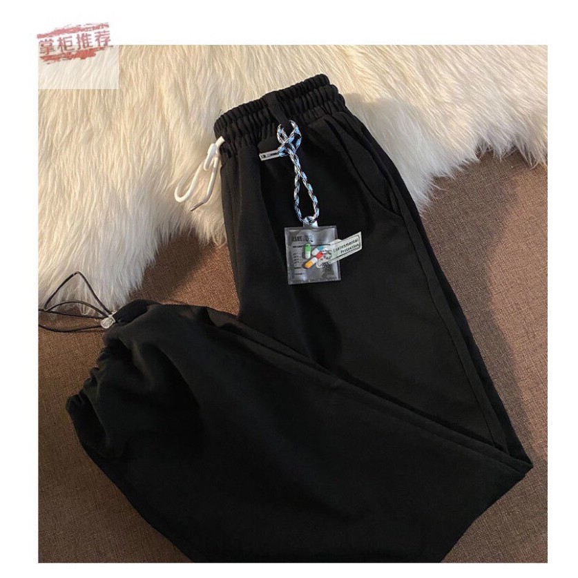 Quần Jogger Nỉ YAYSHOP form unisex nam nữ Rút Dây Họa Tiết Viên Thuốc lưng cao form chuẩn tôn dáng