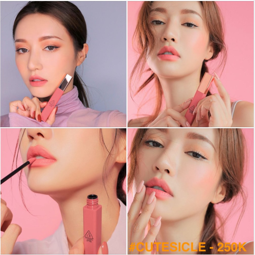 Son 3CE Chính hãng CLOUD LIP TINT #CUTESICLE (hồng nude)