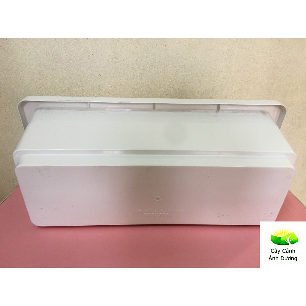 Set 02 Chậu nhựa thông minh trồng rau, trồng hoa, hình chữ nhật, giá treo chậu kích thước 48x20x16cm c/lượng, hg C/ty.