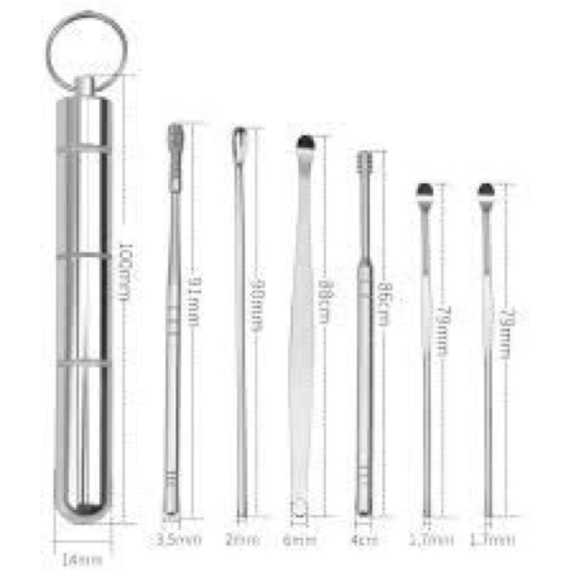 LẤY RÁY TAI 6 CHI TIẾT BẰNG THÉP KHÔNG GỈ MỚI