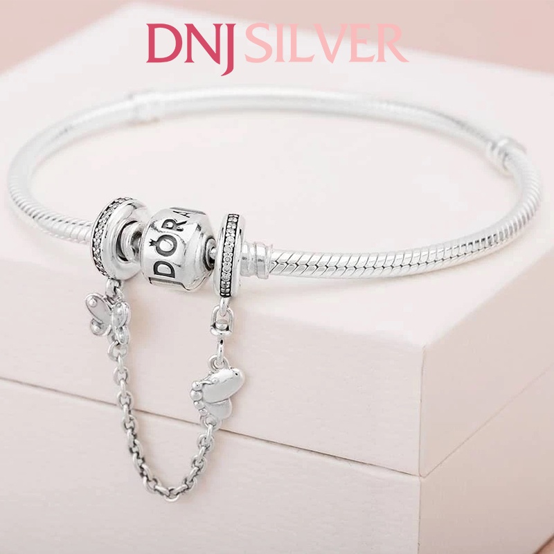 Charm bạc 925 cao cấp, hàng chuẩn bạc - Charm Butterfly Safety Chain thích hợp để mix vòng tay charm - DN251
