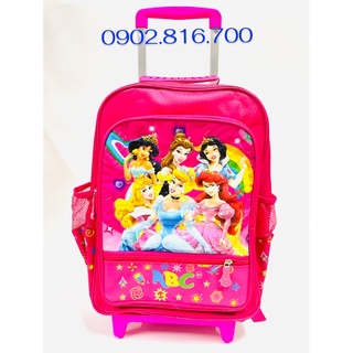 Ba lô cần kéo đi học cho bé gái hình công chúa cho học sinh cấp 1 ABC