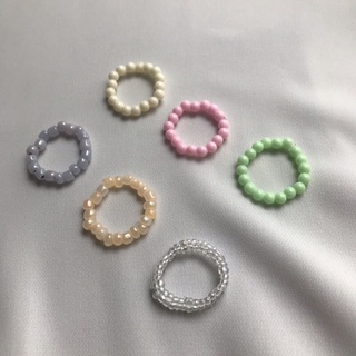 Basic Colorful Ring ~ nhẫn hạt cườm màu sắc pastel trendy