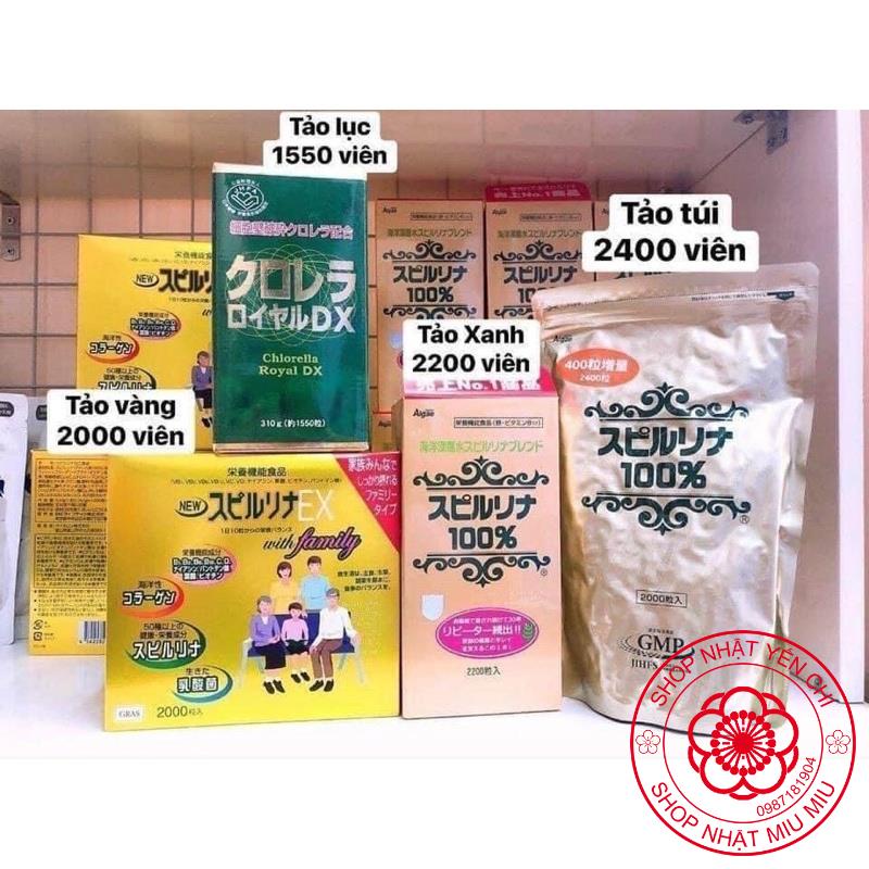 Tảo xoắn Spirulina Nhật dạng túi 2200/2400 viên Nhật bản