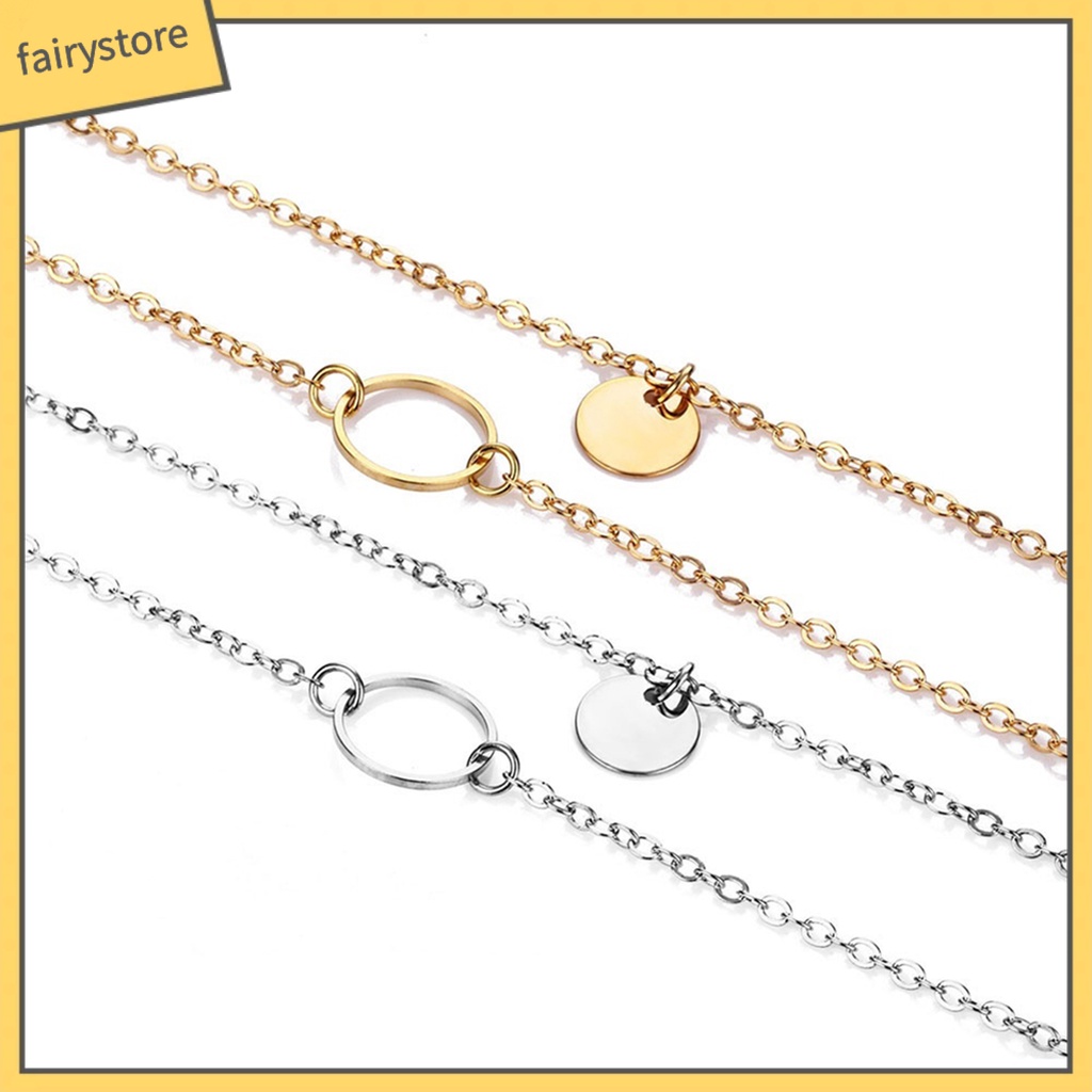 Dây chuyền có mặt dây hình tròn thiết kế đơn giản cho nữ