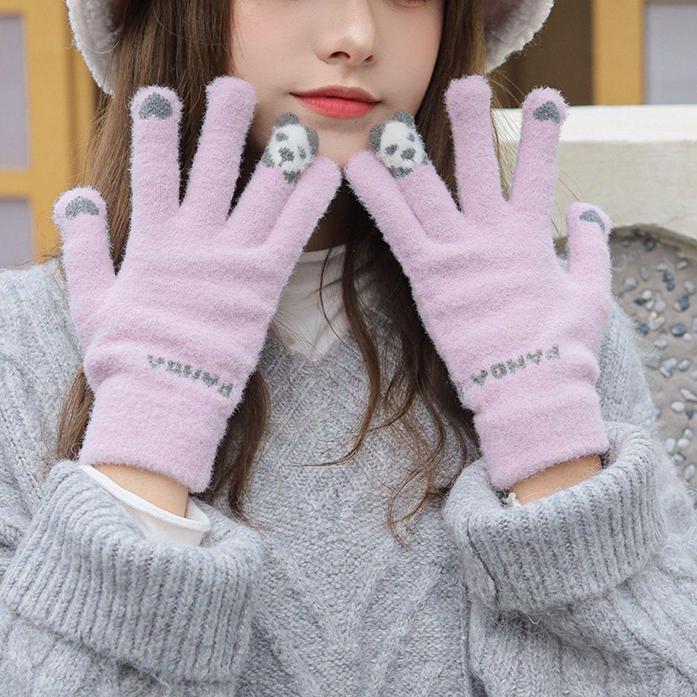 Găng Tay Len Dày Co Giãn Thoáng Khí Cho Nữ