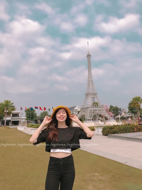 Áo croptop nữ kèm bra ❤️FREESHIP❤️ Áo Thun Nữ Croptop TRẮNG NY❤️