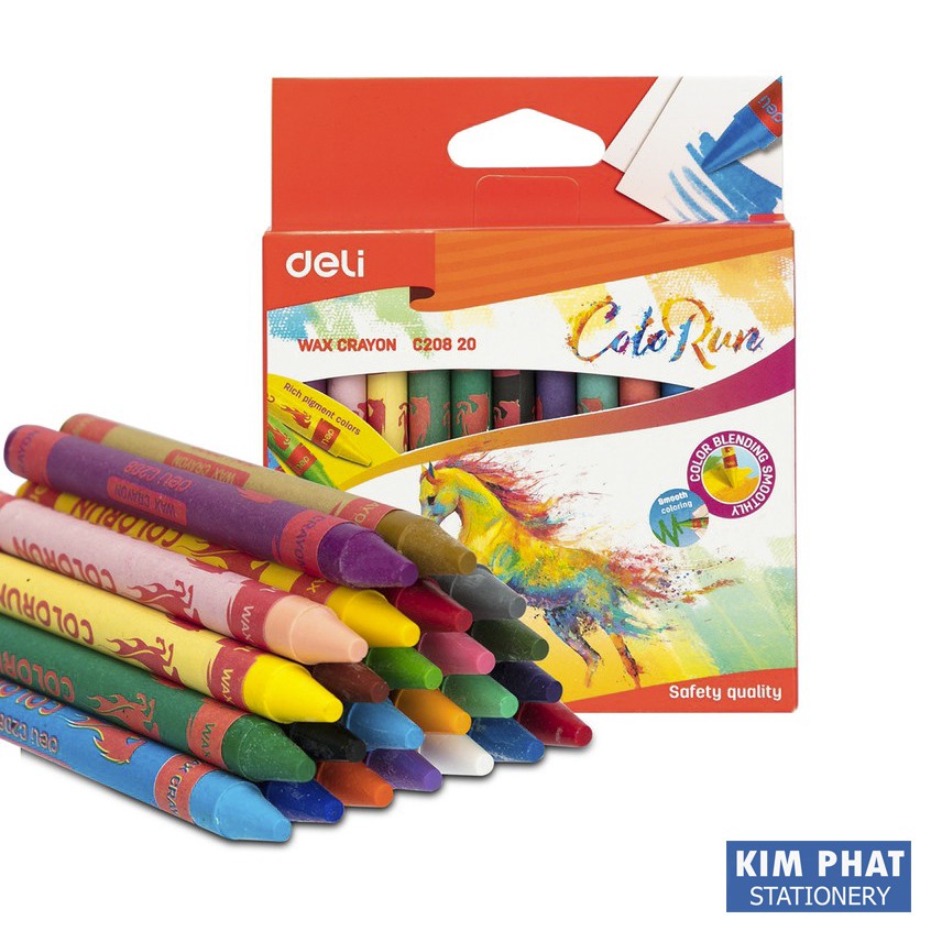 Bút sáp màu 12/18/24 màu ColoRun DELI