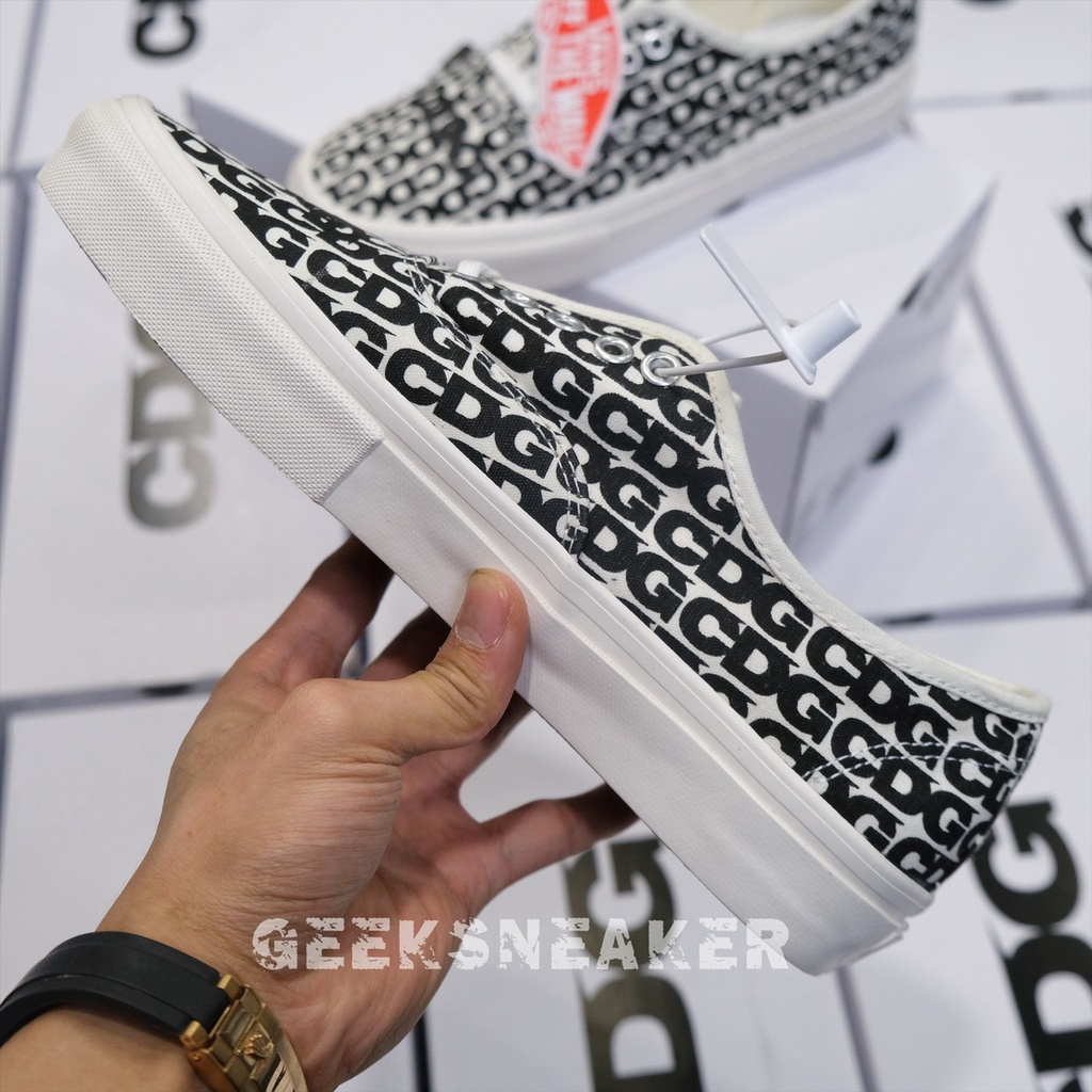 [GeekSneaker]  Giày cổ thấp -  Vans CDG '' Comme des Garçons x OG Authentic LX 'CDG Print Blanc De Blan ''