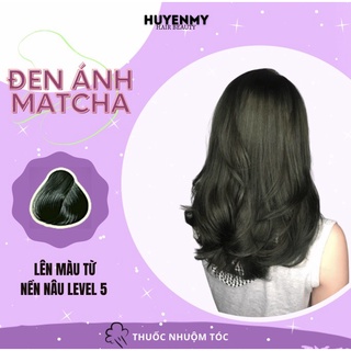 Thuốc Nhuộm Tóc ĐEN ÁNH MATCHA tặng kèm găng tay,mũ trùm tai tiện lợi