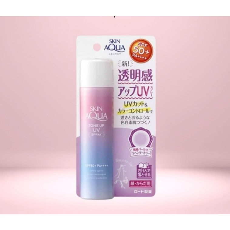 Xịt chống nắng Skin Aqua chống nắng body mặt nâng tone trắng da bảo vệ da SPF 50+ PA++++ [Tặng máy massage mặt]