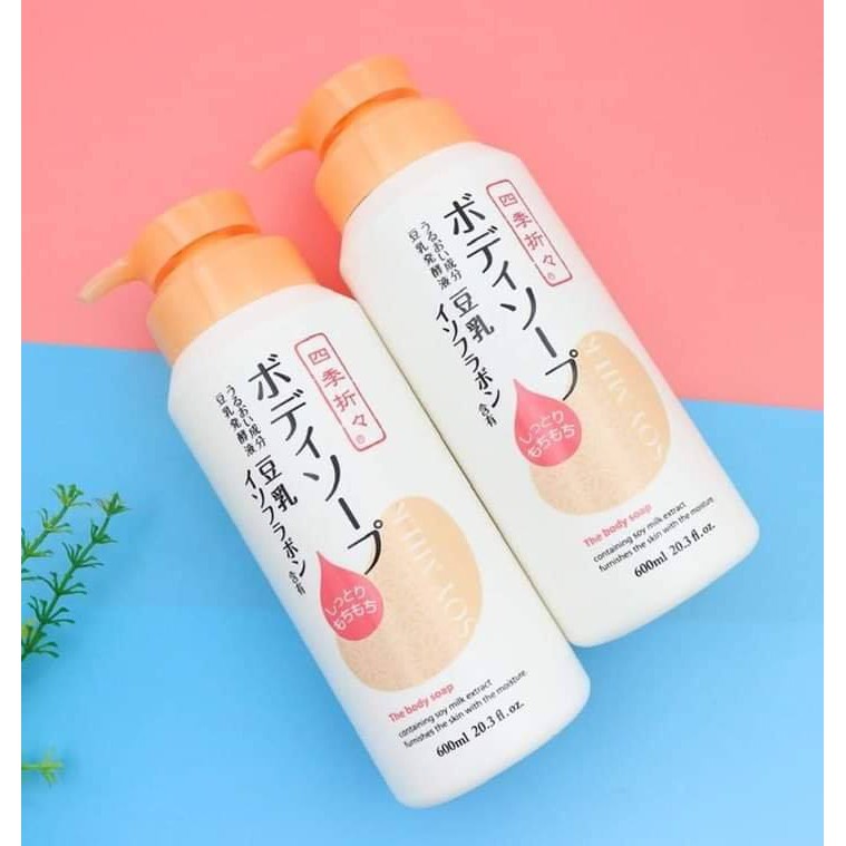 Sữa Tắm Dưỡng Ẩm Mầm Đậu Nành Soymilk The Body Soap 600ml - Nhật