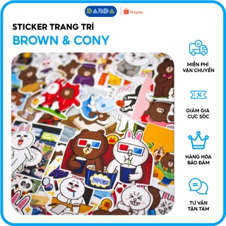 [LẺ 1 CHIẾC] STICKER BROWN & CONY- GIAO NGẦU NHIÊN - trang trí VALI, LAPTOP, MŨ BẢO HIỂM,.. - Chống NƯỚC