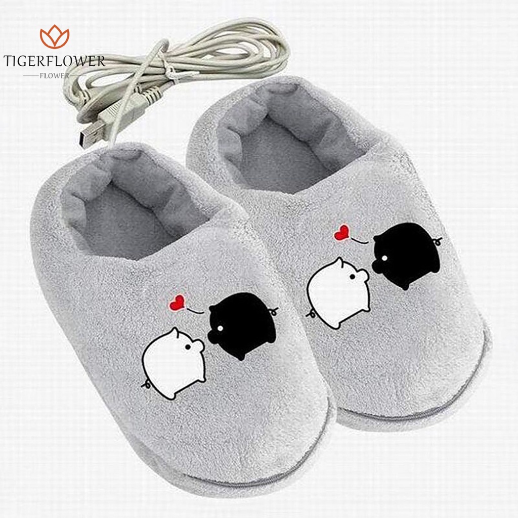 Dép đệm sưởi ấm chân bằng điện cổng USB trọng lượng nhẹ thiết kế khóa kéo tiện lợi dành cho nam và nữ