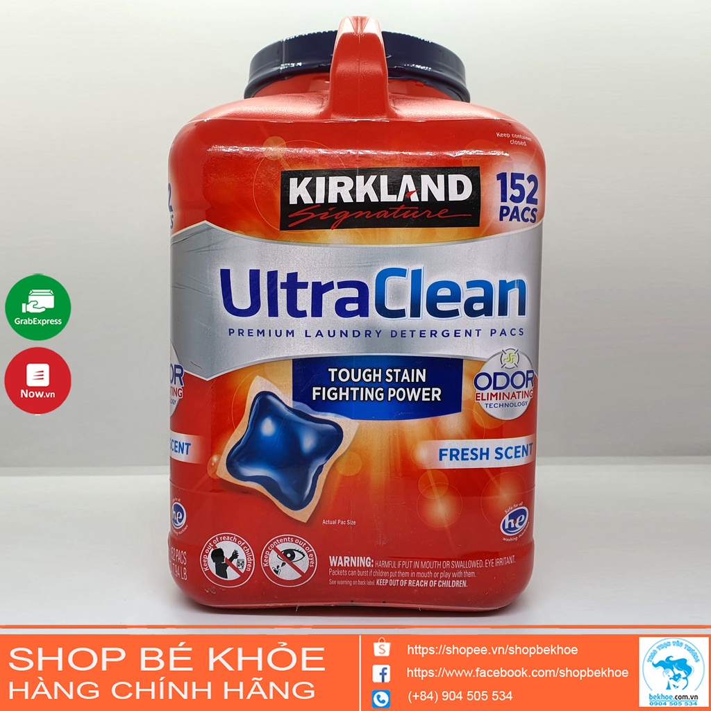 Viên giặt xả kháng khuẩn Ultra Clean - Kirkland Signature Ultra Clean 152 viên