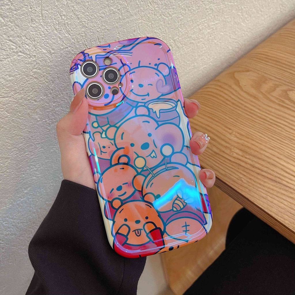 Ốp Điện Thoại IMD Hình Gấu Winnie Cho IPhone 13Pro Max Xr 11 12 Pro Max