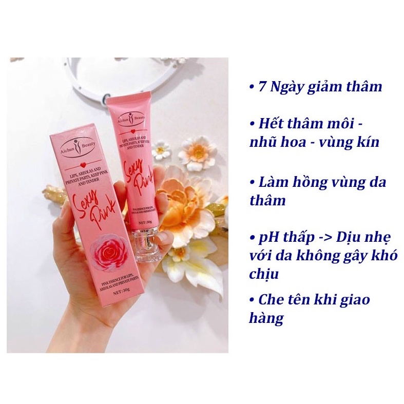 Kem Sexy Pink Aichun Beauty 30g Xoá Thâm Làm Hồng Nhũ Hoa Vùng Kín Mịn Màng