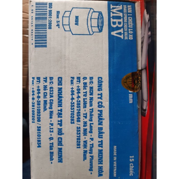 Van 1 chiều lò xo Minh Hoà MBV Ren 27