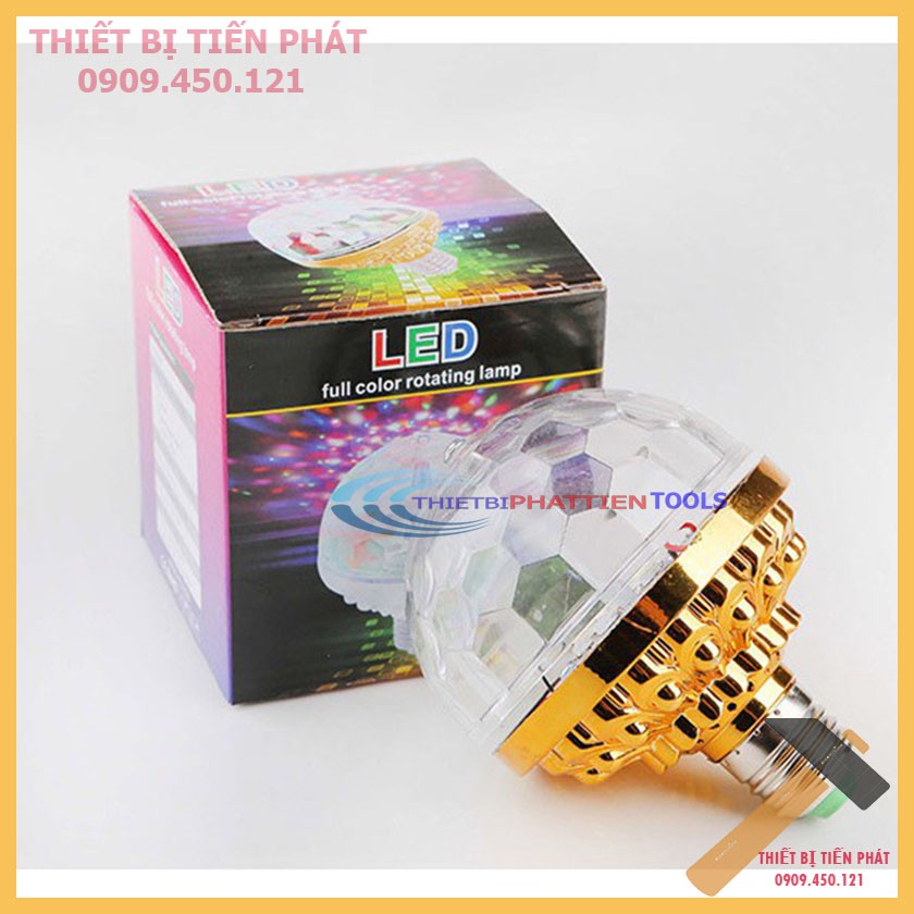 Đèn Led Cầu Xoay Pha Lê 7 Màu Tự Xoay Đui Tròn E27, Cao Cấp Đèn Led Trang Trí❤️ Bar, Sân Khấu, Nhà Cửa❤️