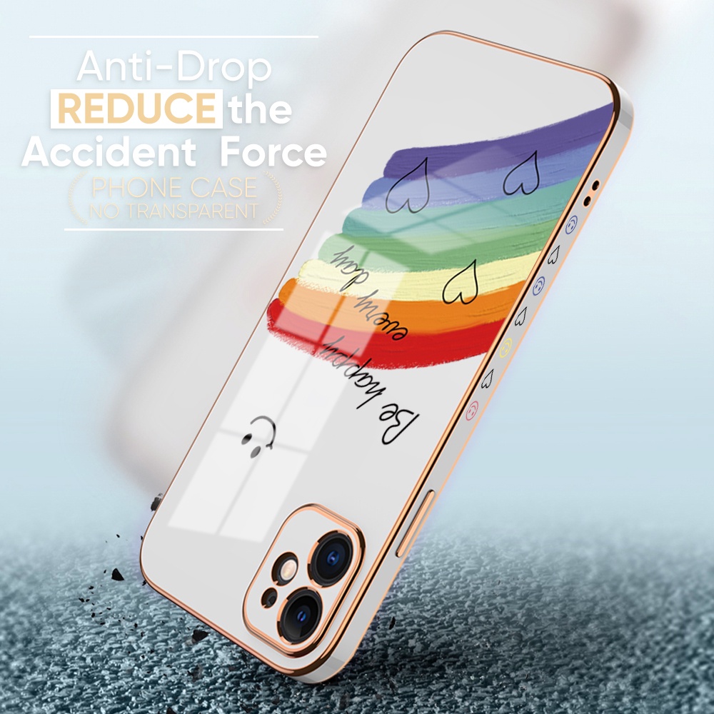 Samsung Galaxy A73 A72 A53 A33 A23 A01 A7 2018 4G 5G For Phone Case Soft Casing Silicone Smile Lover Heart Electroplating Full Cover Shockproof TPU Cases