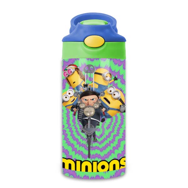 Bình Uống Nước Giữ Nhiệt Cho Bé Có Ống Hút Hình Minions - Tỉ Mỉ Studio - Mã 1507KT02