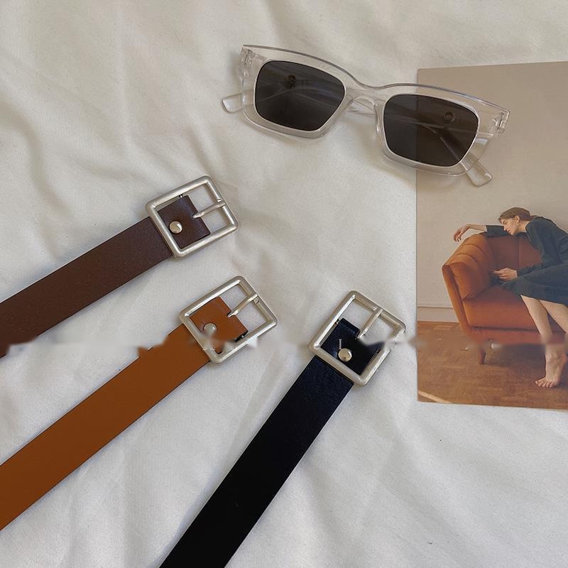 Thắt Lưng Da Mềm Khóa Vuông Đơn Giản Phong Cách retro Thời Trang Cho Nữ