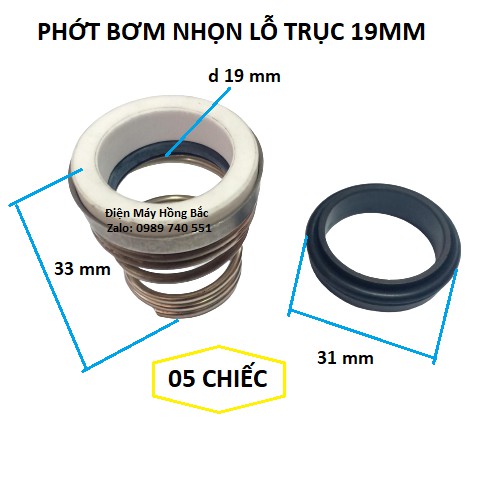 ( 05 ) phớt bơm nước lò xo nhọn trục 15mm đến 19mm