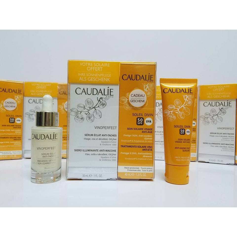 SET SERUM NÁM CAUDALIE KÈM KEM CHỐNG NẮNG hàng Pháp chuẩn