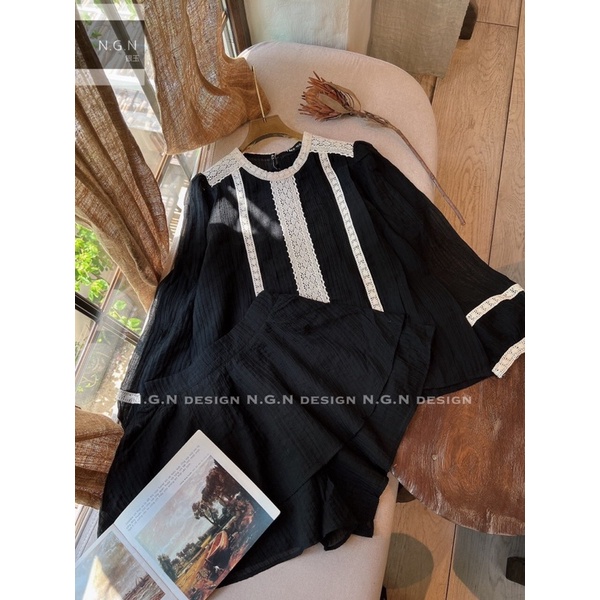 Sét đũi dài tay viền ren