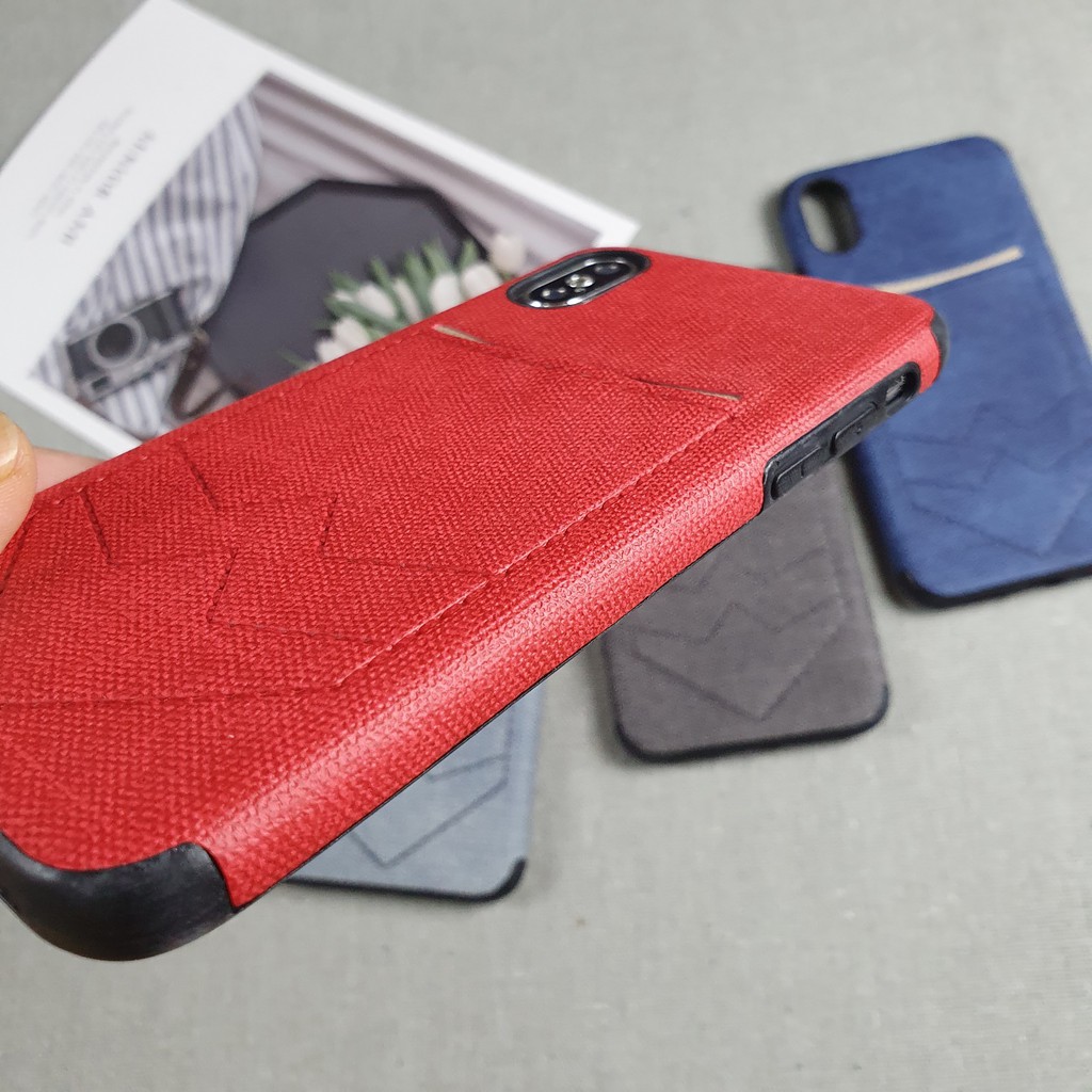 Ốp túi vải jean  I.P X,Xs,Xsmax,7Plus,8Plus có ngăn ví đựng thẻ tiện dụng
