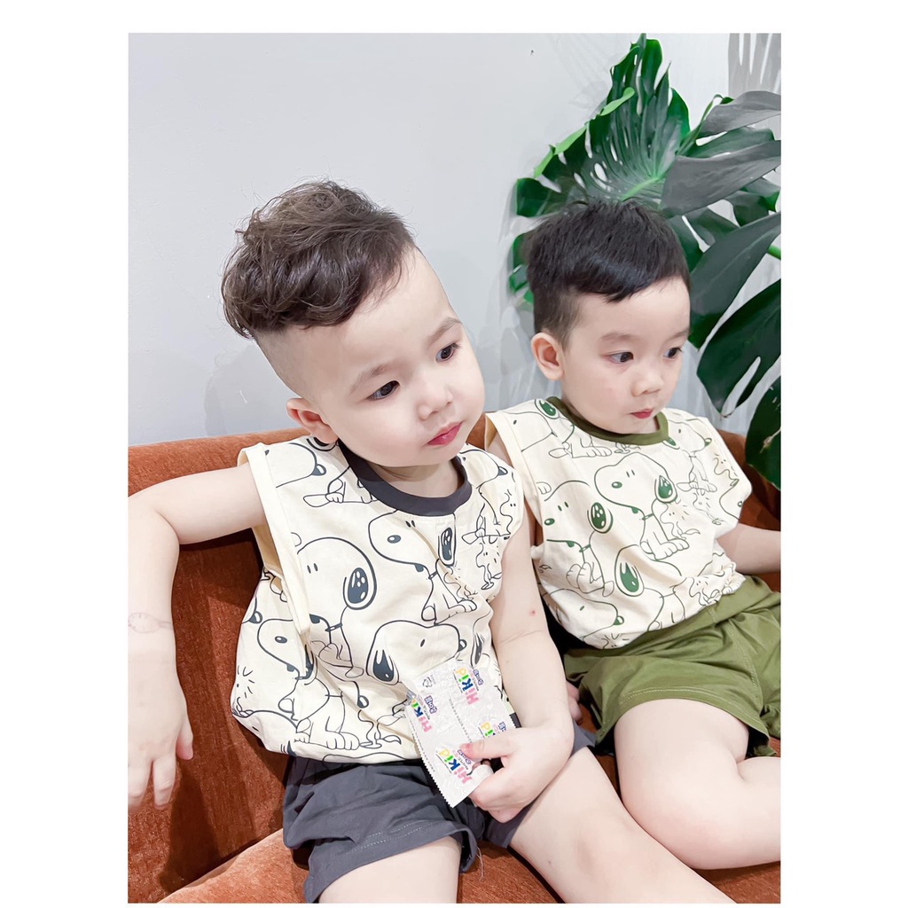 Bộ sát nách chất Cotton SNOOPY cực đẹp thoáng mát mùa hè cho bé (V637)