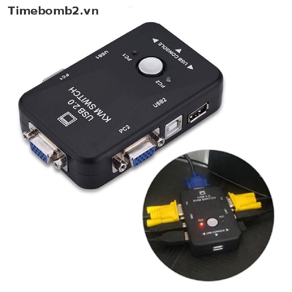 Bộ Chia Cáp Vga USB 2.0 KVM 2 Cổng Đặc Biệt Cho Chuột Và Máy Tính