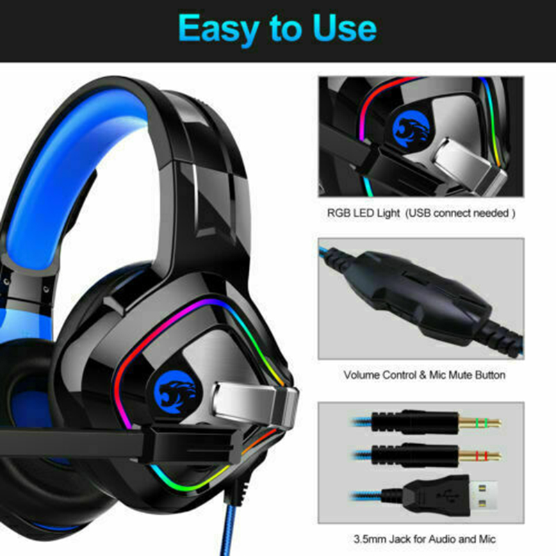Tai Nghe Trùm Đầu Chơi Game Có Đèn Led 3.5mm Cho Ps4 Xbox One Pc Bj Franchisesy | BigBuy360 - bigbuy360.vn