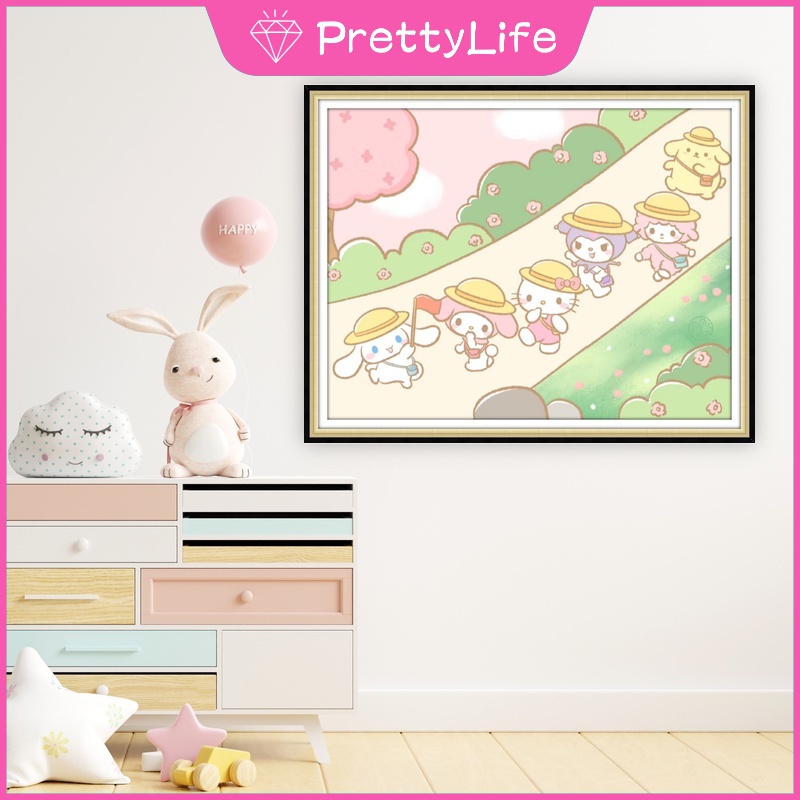 Bộ Tranh Đính Đá 5D Tự Làm Hình Kuromi/Stellallou Trang Trí Nhà Cửa 50x40cm