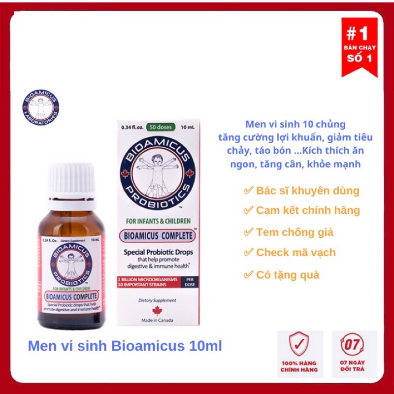 bioamicus complete bổ sung 10 chuẩn lợi khuẩn, cải thiện hệ vi sinh đường ruột,rối loạn tiêu hoá,tăng cường sức đề kháng