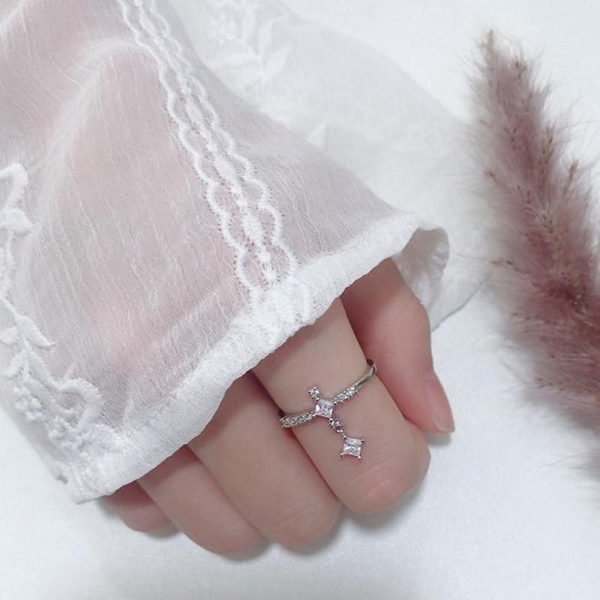 Nhẫn đính đá sang trọng Aura phụ kiện phong cách Hàn Quốc dễ thương