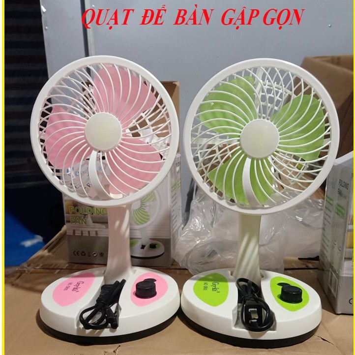Quạt Tích Điện Gấp Gọn Đa Năng Có Đèn Led Siêu Sáng Siêu Tiện Lợi | BigBuy360 - bigbuy360.vn