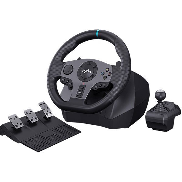 Vô lăng chơi game 900 độ kèm số sàn PXN V9 có chế độ rung dùng cho PC/PS3/PS4/Xbox