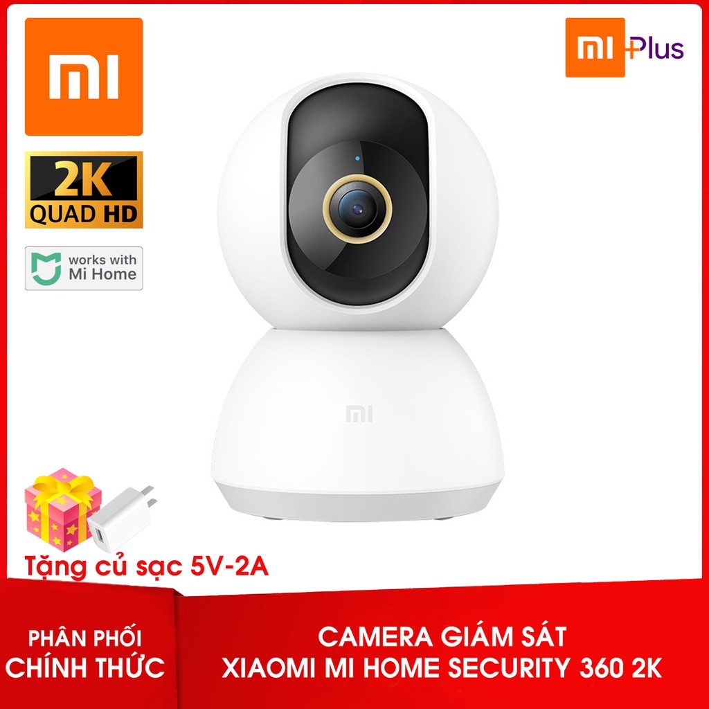 [Bản Quốc tế] Camera giám sát Xiaomi Mi Home Security 360° 2K - ống kính độ phân giải cao, siêu nét