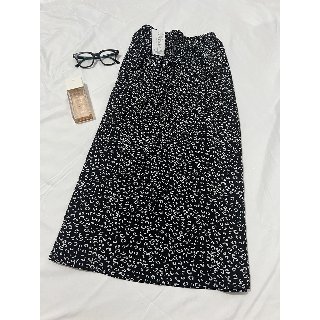 Chân váy hoa nhí, chân váy hoa vintage dáng dài tiểu thư 2 lớp