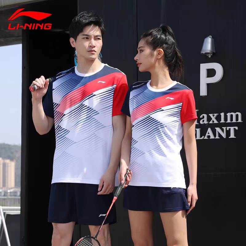 Li Ning Áo Thun Thể Thao Cầu Lông Tay Ngắn Nhanh Khô Tùy Chỉnh Cho Nam Và Nữ