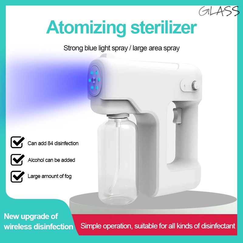 Máy khử trùng không dây phun cồn tự động máy phun cồn ánh sáng xanh hơi nano phun không dây khử trùng 500ml