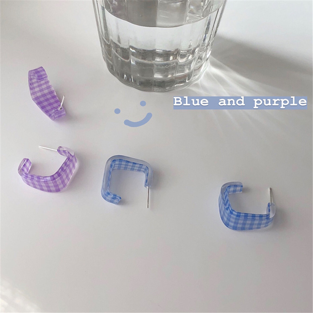 Khuyên Tai Họa Tiết Ca Rô Trẻ Trung Thanh Lịch Dành Cho Nữ