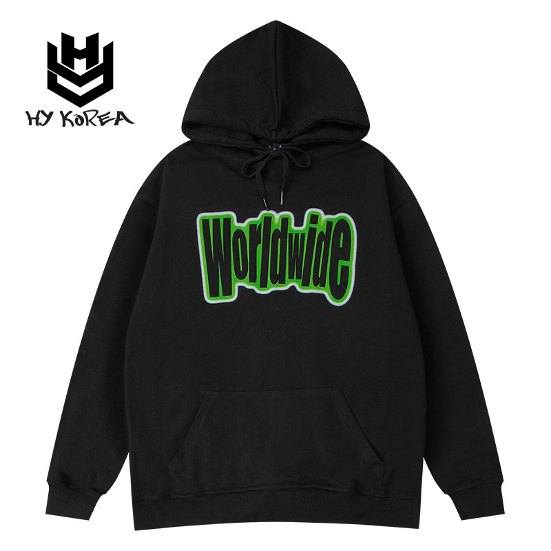 Áo hoodie HY KOREA nam nữ form rộng có mũ chất liệu nỉ lót bông WORLDWIDE DC287