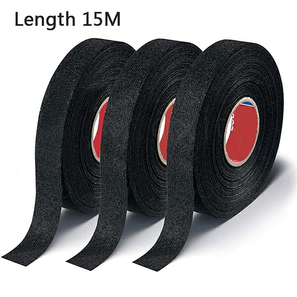 Cuộn băng keo điện bằng vải chống cháy chịu nhiệt dài 15m cho xe hơi 12-09