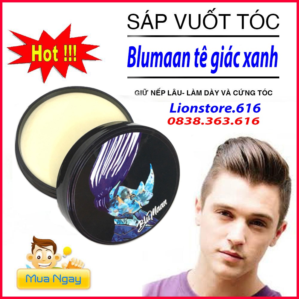 Gôm xịt tóc nam SUAVECITO 420ml kèm sáp vuốt tóc blumaan tê giác xanh tặng lược tròn