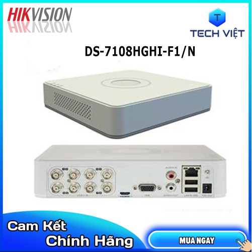 [HÀNG CHÍNH HÃNG] Đầu ghi 8 kênh Turbo HD 3.0 Hikvision DS 7108HGHI F1/N