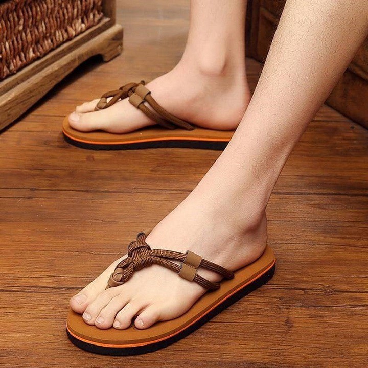 Tông nam dây dù nam nhập khẩu - Dép xỏ ngón nam sành điệu màu nâu