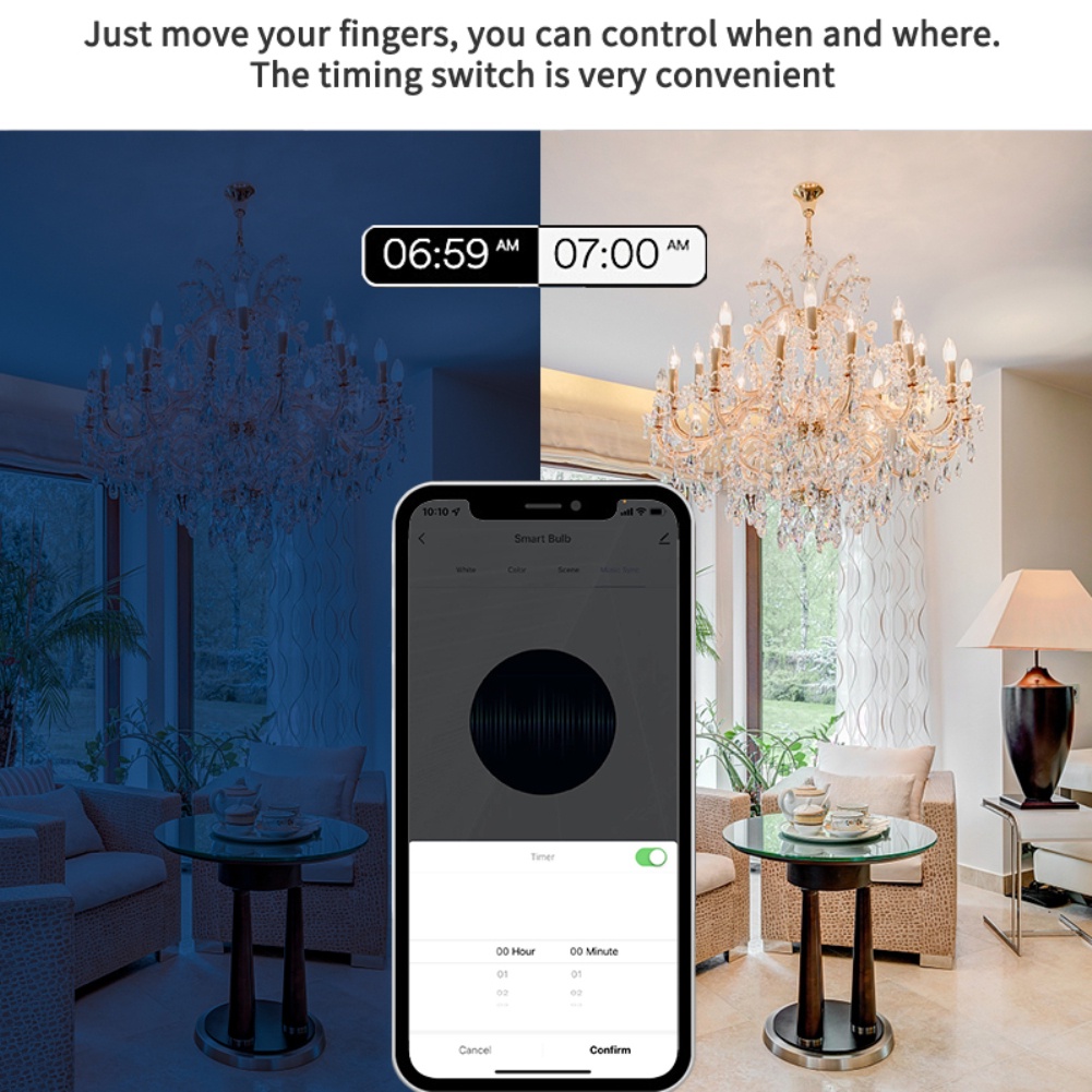 GOOGLE Bóng Đèn LED Thông Minh WiFi E14 Candelabra RGB Yandex Alice 100-240V Điều Khiển Bằng Giọng Nói Tiện Dụng